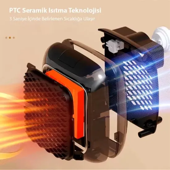 PowerMaster PM-26513 800 Watt Priz Tipi Uzaktan Kumandalı Taşınabilir Isıtıcı (Zamanlayıcı - Otomatik Kapanma) resmi