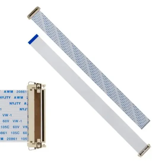 AWM 20706 30 Pin LVDS Flexi Kablo HD Ready Ters Düz 3.1cmx40cm Soketsiz resmi
