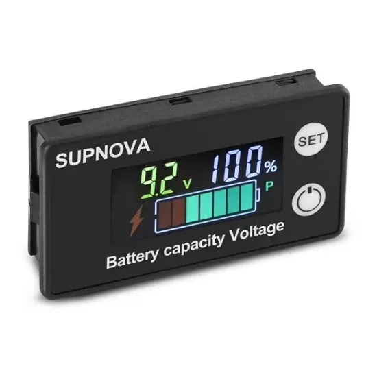 Powermaster Pil Kapasite Göstergesi Kurşun Asit Lityum Voltmetre Gerilim Ölçer resmi