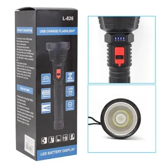 Powermaster L-826 USB Şarjlı 3 Kademeli 500 Lümen Led El Feneri resmi