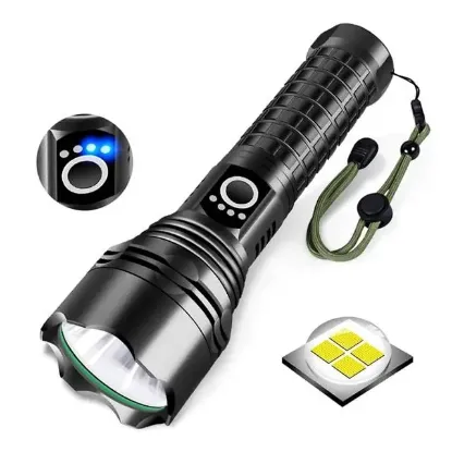 PowerMaster RELAX-30 P50 Su Geçirmez Zoomlu Flash Özellikli Şarjlı Metal Kasa Profesyonel El Feneri resmi