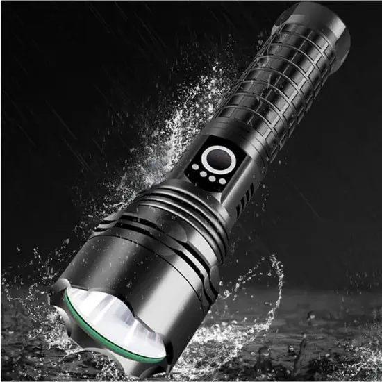 PowerMaster RELAX-30 P50 Su Geçirmez Zoomlu Flash Özellikli Şarjlı Metal Kasa Profesyonel El Feneri resmi