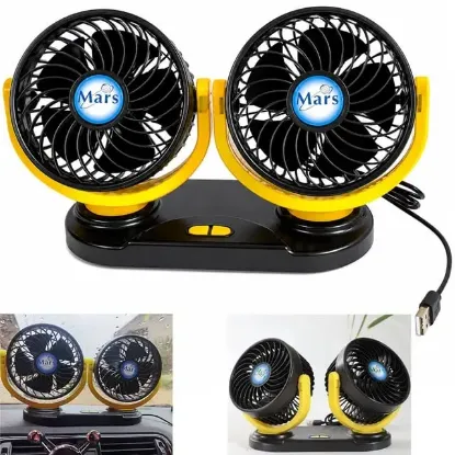 Powermaster X916 12 Volt Dc Usb Girişli Masaüstü 2’Li Plastik Ev-Ofis-Araç Fanı resmi