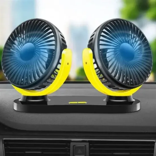 Powermaster X916 12 Volt Dc Usb Girişli Masaüstü 2’Li Plastik Ev-Ofis-Araç Fanı resmi