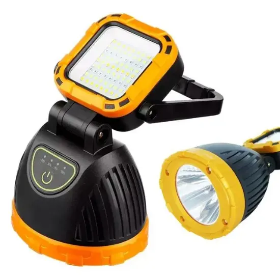 PowerMaster PM-8033A Solar Şarjlı 6 Modlu EL Feneri Ve Işıldak Acil Durum Lambası (Beyaz Sarı Kırmızı) resmi
