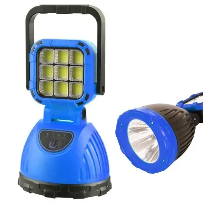 PowerMaster PM-8033C 6 Modlu EL Feneri Ve Işıldak Acil Durum Lambası 9 Cob Ledli Solar Şarjlı resmi