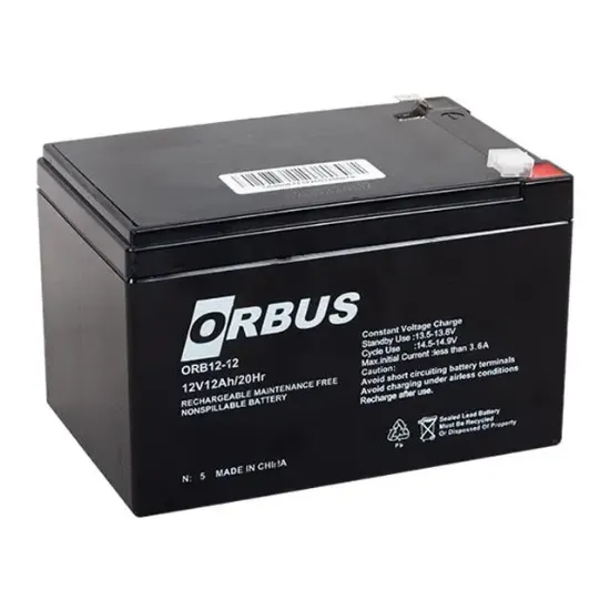 Orbus ORB12-12 12 Volt 12 Amper Kuru Akü (151X98X95 Mm) resmi