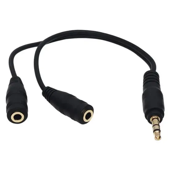 Powermaster 3.5 Mm Erkek-2 Stereo Dişi Kulaklık Çoklayıcı Kablo resmi