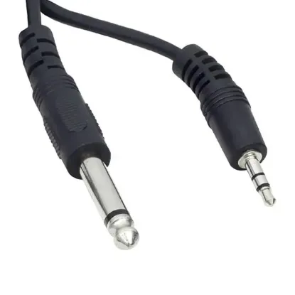 3.5 Mm Stereo Erkek-6.3 Mm Mono Erkek 1 Metre Ara Kablo resmi