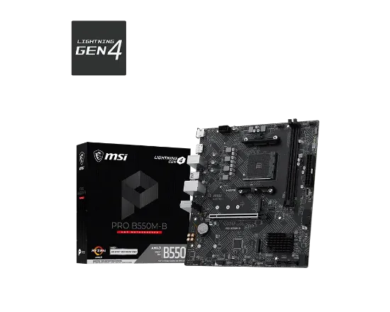 MSI PRO B550M-B AM4 DDR4 4600(OC) HDMI DP 2x M.2 USB 5Gbps mATX resmi