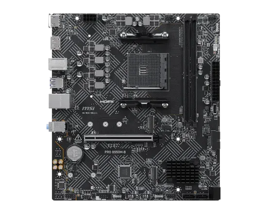 MSI PRO B550M-B AM4 DDR4 4600(OC) HDMI DP 2x M.2 USB 5Gbps mATX resmi