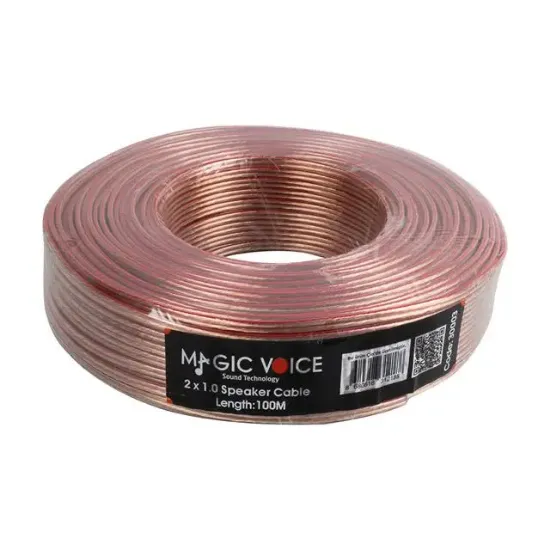 Magicvoice 2x1,0 Mm Şeffaf 100 Metre Hoparlör Ses Sistemi Kablosu Mert Kablo resmi