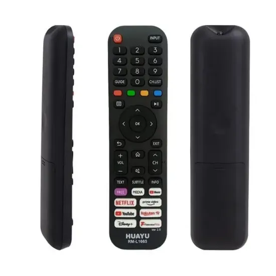 Huayu RM-L1665 Ver 2.0 Hisense Netflix-Prime Video-Youtube-Rakuten-Disney+ Tuşlu resmi