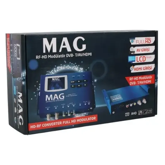 Mag MG-17313 Lcd Ekranlı Hd-Rf Converter Full Hd Dvb-T Encoder Modülatör (Dvb-T/Av/HDMI)             resmi