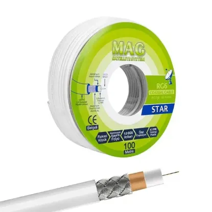 Mag RG6-U4 İthal Anten Kablosu 100 Metre resmi