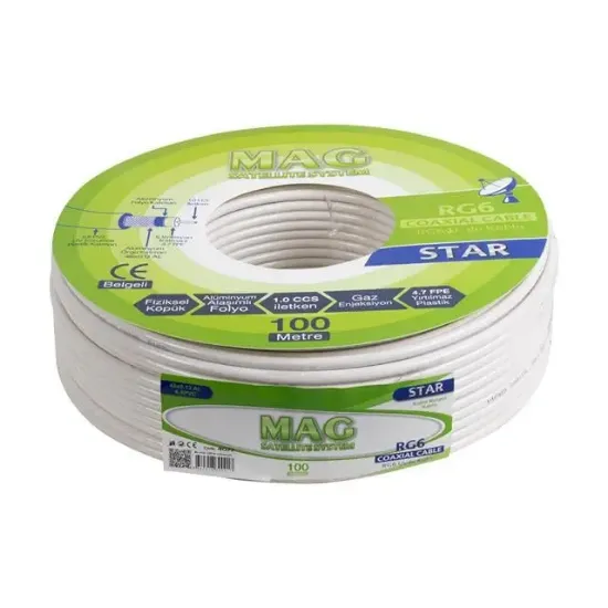 Mag RG6-U4 İthal Anten Kablosu 100 Metre resmi