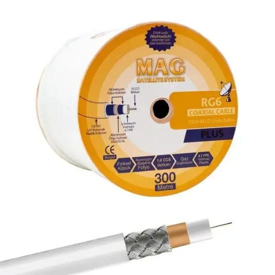 Mag RG6-U4 Trishield Anten Kablosu (300 mt.) resmi