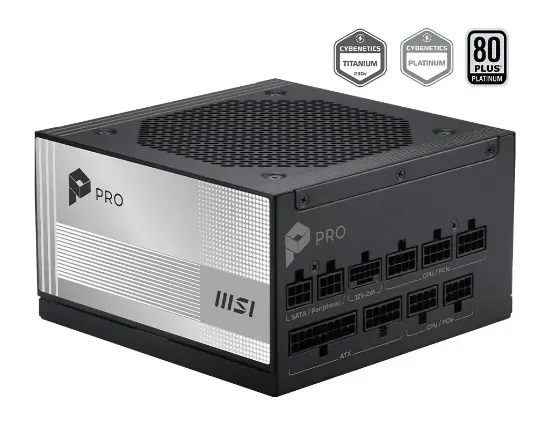 MSI PRO A850PL PCIE5 850W 80+ PLATINUM PSU resmi