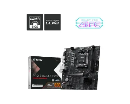 MSI PRO B850M-E EVO DDR5 ANAKART 8200MHz(OC) resmi