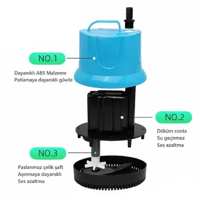 Powermaster PM-37797 1000L/H 15W Dalgıç Akvaryum Sessiz Su Pompası resmi