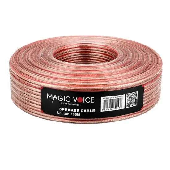 Magicvoice 2x1,0 Mm Şeffaf 100 Metre Hoparlör Ses Sistemi Kablosu Mert Kablo resmi