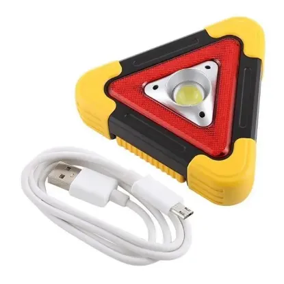 Powermaster HB-6609 Solar Şarjlı 500 Lümen Çok Fonksiyonlu Üçgen Reflektör Işıklı İkaz Lambası resmi