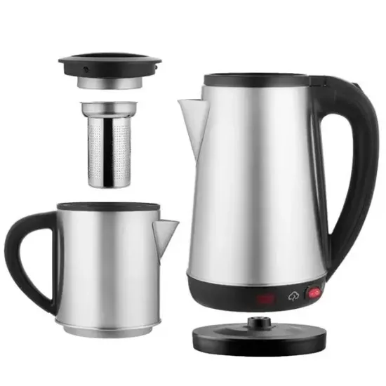 Crown CRW-2201 1800W 1.8 - 0.8 Litre Çelik Hazneli Çaycı Mutfak Kettle Demlikli Ve Süzgeçli Inox resmi
