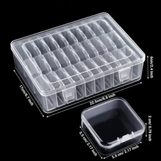 Compaxe P-Serisi 24'lü Plastik Şeffaf Saklama Kutusu (24 Küçük + 1 Büyük Kutulu Set) resmi