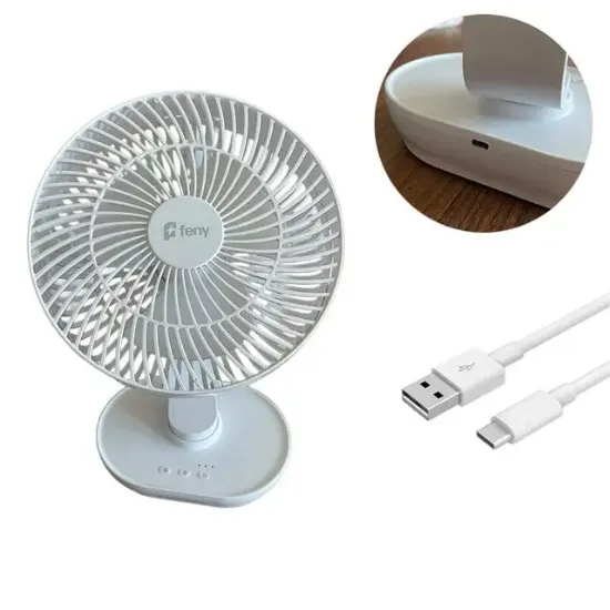FENY OSCİLLA 3 KADEME HIZ AYARLI 180° 3000 MAH ŞARJLI 8" MASÜSTÜ FAN VANTİLATÖR resmi