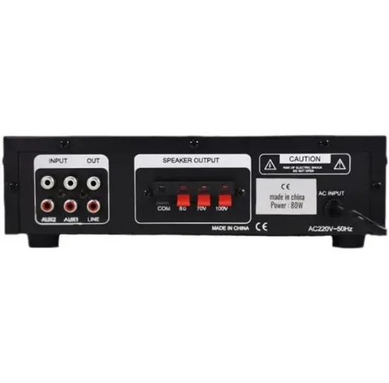 König K-100 USB-SD-Bluetooth Destekli 2 Mik. Giriş 8 Ohm 100/70v 80 Watt Trafolu Anfi resmi