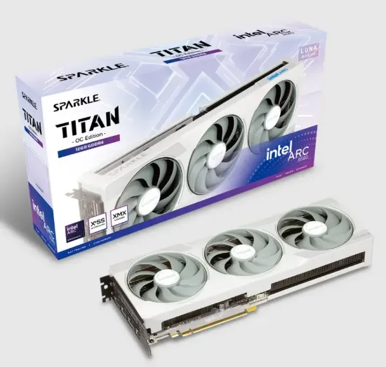 SPARKLE NTEL ARC B580 TITAN LUNA OC 12GB EKRN KRTI resmi