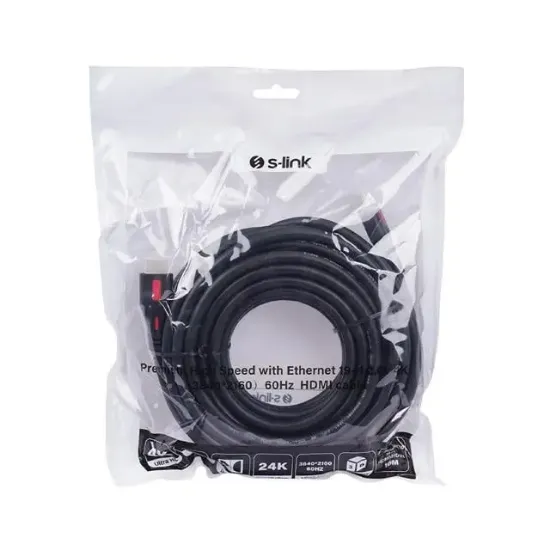 S-Link SL-HDM4K10 19+1  V2.0 4K 60Hz 10 Metre Hdmi Kablo resmi