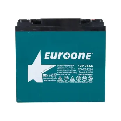 Euroone EO-EB1224 12Volt 24Amper E-Bike Elektrikli Bisiklet Aküsü (180 X 76 X 167 MM) resmi