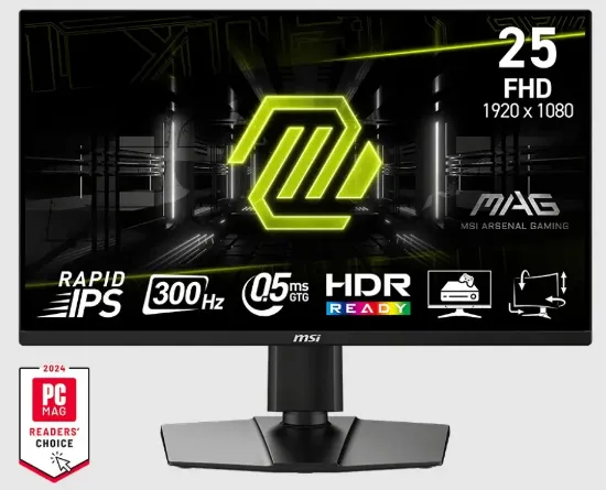 24.5 MSI MAG 255PXF 0.5MS 300HZ GTG FHD FLAT IPS resmi