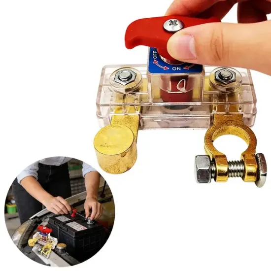 Powermaster PM-37872 Şeffaf Muhafazalı Çevirmeli Araç Oto Akü Kutup Başı Şalteri resmi