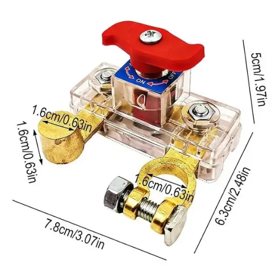 Powermaster PM-37872 Şeffaf Muhafazalı Çevirmeli Araç Oto Akü Kutup Başı Şalteri resmi