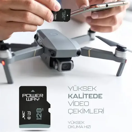 Powerway Elite Plus 128 GB Class 10 U3 XC Micro SD Hafıza Kartı resmi