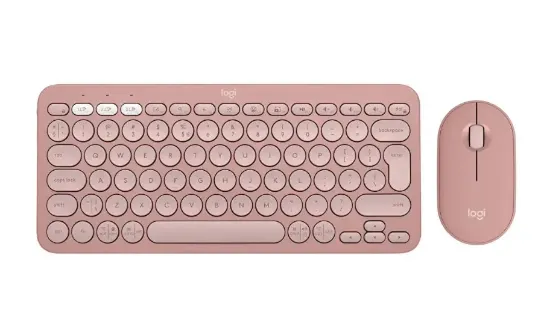 LOGITECH PEBBLE 2 SESSİZ KABLOSUZ TÜRKÇE Q KLAVYE VE MOUSE PEMBE 920-012247 resmi