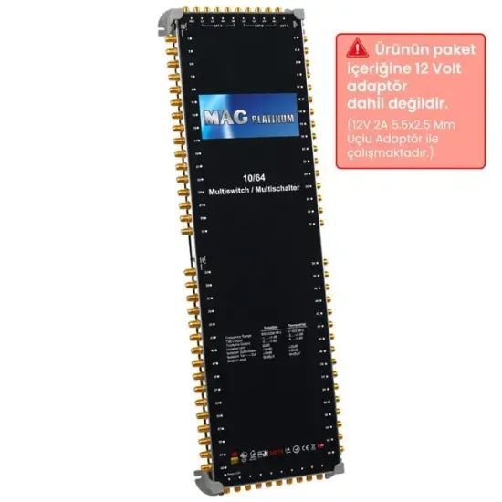 MAG Platinum MP 10/64 Multiswitch - 10 Giriş 64 Çıkışlı Merkezi Uydu Santrali Hybrid 4K ve 3D Destekli resmi