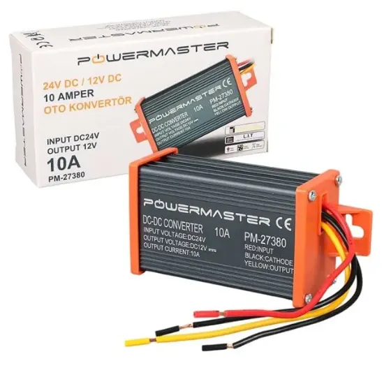 Powermaster Pm-27380 24V DC 12V DC 10 Amper Oto Konvertör resmi