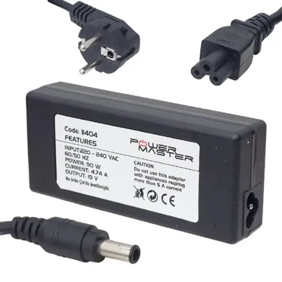 Powermaster PM-11404 19 Volt - 4.74 Amper 5.5*3.0  Mm Uçlu Adaptör (Samsung Notebook) resmi