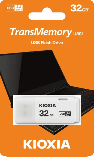 32GB USB3.2 GEN1 KIOXIA BEYAZ USB BELLEK LU301W032GG4 resmi