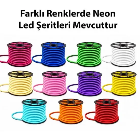 PowerMaster PM-5291 Silikon Kaplama 12 Volt 100 Metre Mor Neon Led Şerit Aydınlatma resmi