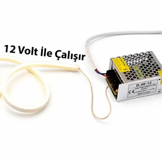 PowerMaster PM-5291 Silikon Kaplama 12 Volt 100 Metre Mor Neon Led Şerit Aydınlatma resmi