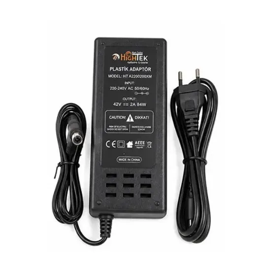 Hightek HT-4202000XM Tds Uçlu Xiaomi M365 42 Volt 2 Amper 84 Watt Elektrikli Scooter Şarj Cihazı Adaptörü resmi