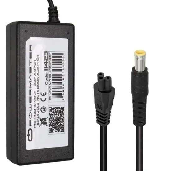 Powermaster PM-11423 19V 2.37A 45W 6.0x4.0mm İğneli Uçlu Notebook Şarj Adaptörü resmi