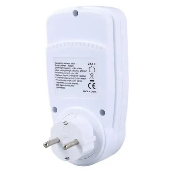 Gesi PM-1453 Dijital Wattmetre Enerji Sarfiyat Ölçer Tüketim Ölçer 220 Volt 16 Amper 3680 Watt Priz resmi