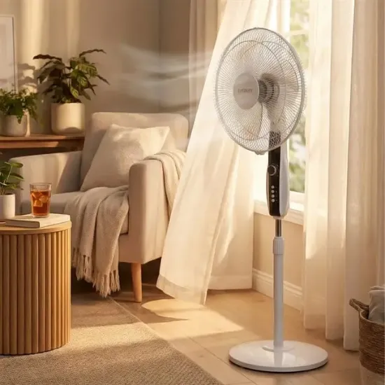 Everest FAN11 Cool Air 16'' 50 Watt 5 Pervaneli 3 Kademe 1200RPM Zaman Ayarlı Vantilatör - Beyaz resmi