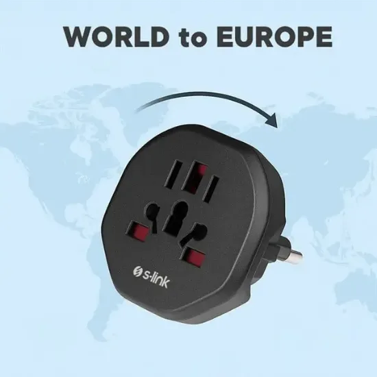S-Link SL-WL09 Çok Amaçlı Universal Avrupa Çıkışlı - Türk Priz Çevirici  resmi