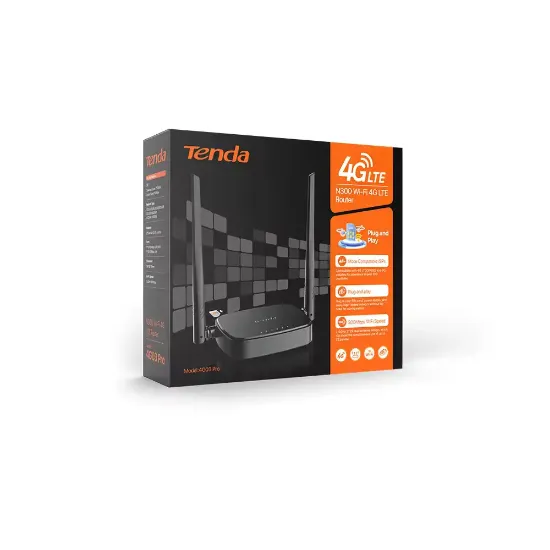 TENDA 4G03 PRO N300 2 PORT 300MBPS 4G LTE WİFİ ROUTER (SIM KART DESTEĞİ) resmi